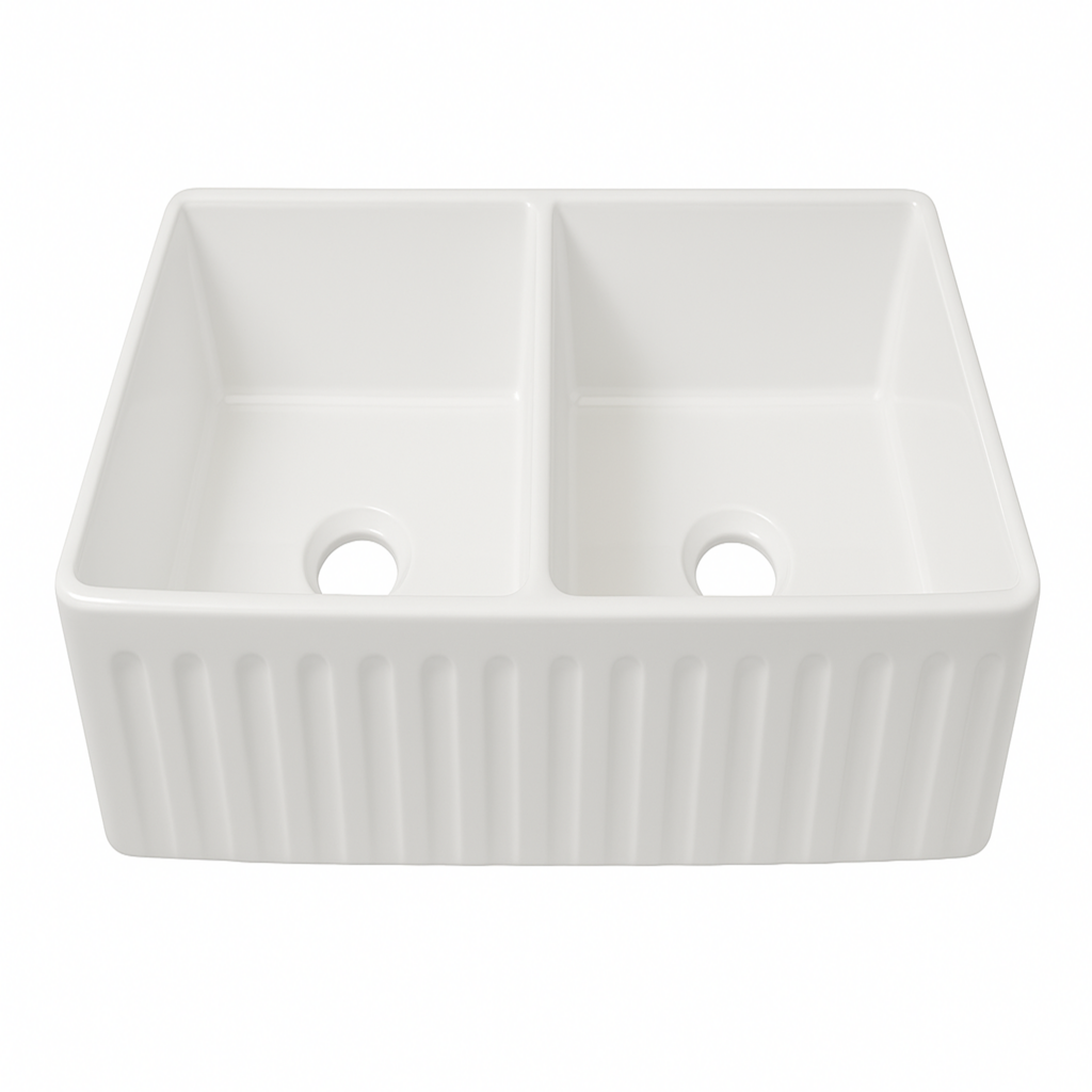 Fireclay Farmhouse Double Sink (33″, 36″) – KT Building Supply