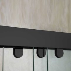 LY3501 Matte Black – Semi-Frameless Triple Sliding Shower Door, Clear Glass
