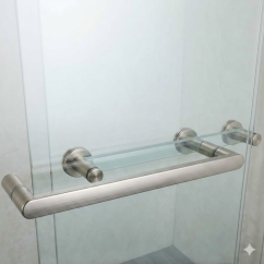 LY3501 Brushed Nickel – Semi-Frameless Triple Sliding Shower Door, Clear Glass